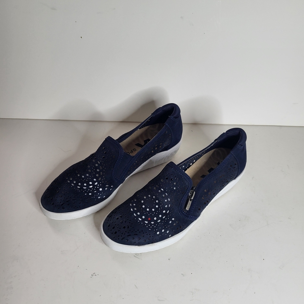 Anne Klein Navy Blue Perforated Loafers - 7.5